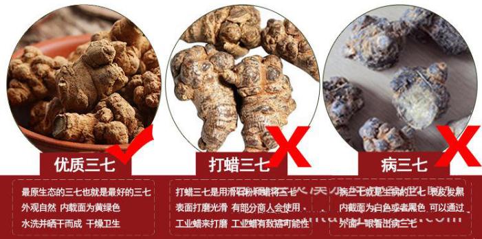 三七粉質(zhì)量好壞鑒別方法